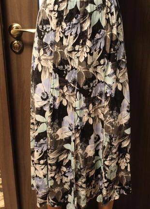 Трикотажная цветочная юбка bonmarce в идеальном состоянии 2-3xl2 фото