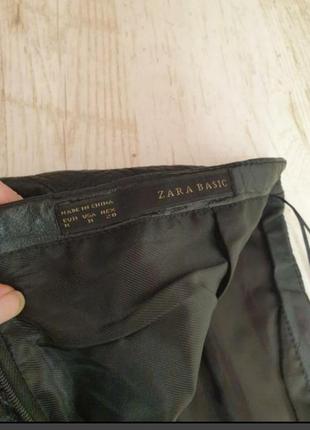 Короткая стеганная кожаная юбка zara7 фото