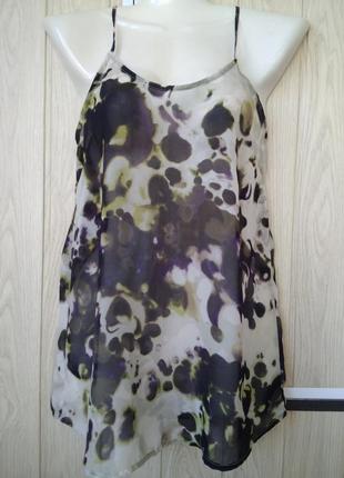 Стильная маечка топ майка футболка абстрактный акварельный принт тай-дай