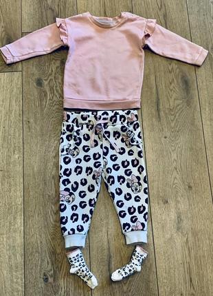 Замечательный хлопковый костюмчик с начесом с minnie mouse disney george (англия)