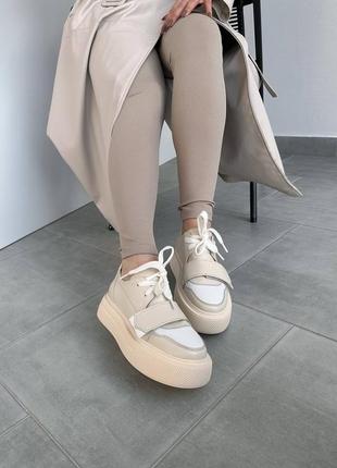 Стильные и удобные кожаные женские кроссовки 😍5 фото