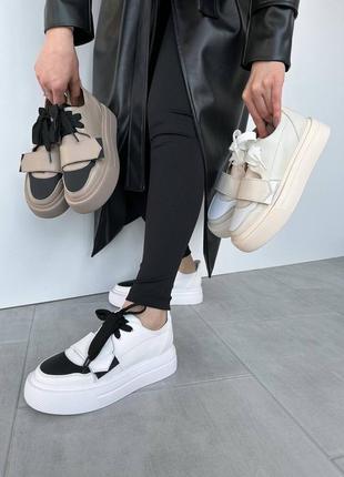 Стильные и удобные кожаные женские кроссовки 😍3 фото