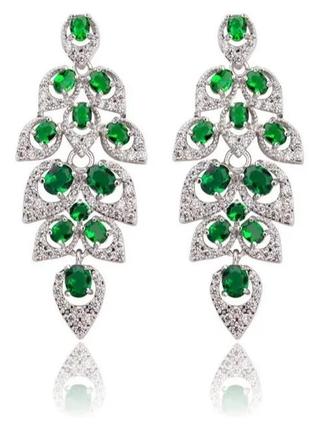 Сережки, елегантні масивні висячі святкові сережки