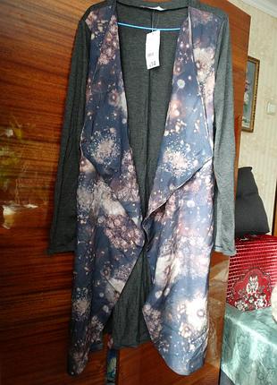 Красивий легкий кардиган, накидка з принтом кульбаба