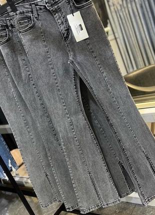 Джинси труби палалццо з розрізами