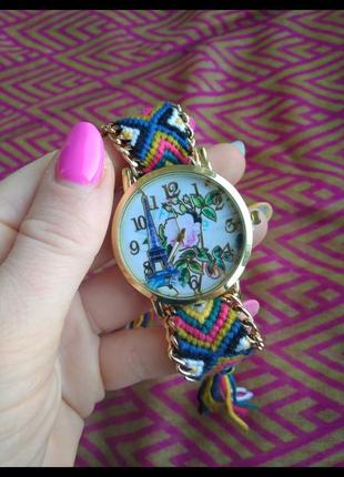 Распродажа жіночі наручні годинники з плетеним плетеним ремінцем з принтом браслет фенечка жіночі
