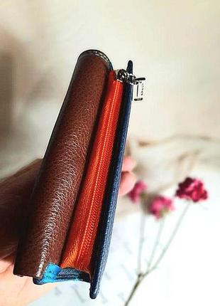 Легкий ризноцветный кошелек портмоне кожаный somuch7 фото