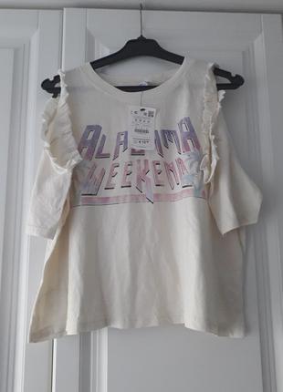 Стильна, натуральна футболка pull&bear