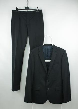 Классический люкс костюм hugo boss red 56 gray stretch wool suit1 фото