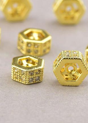 105054 вставка фианит 6х6мм.(позолота 14k (лимонная))