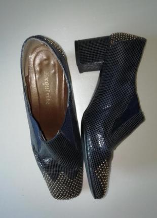 Туфли премиум-класса из натуральной кожи с лазерным напылением8 фото