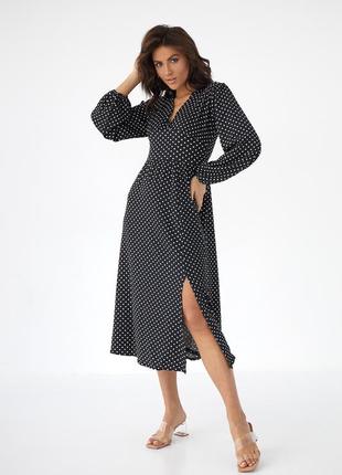 Сукня в горошок із вирізом на спинці5 фото