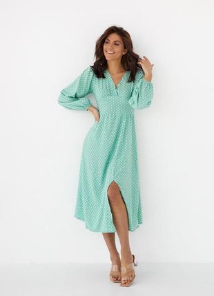 Сукня в горошок із вирізом на спинці6 фото