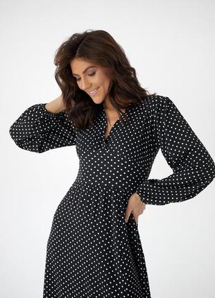 Сукня в горошок із вирізом на спинці3 фото