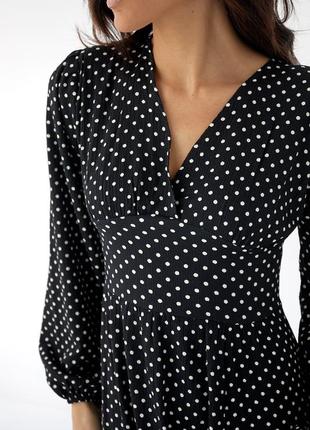 Сукня в горошок із вирізом на спинці4 фото