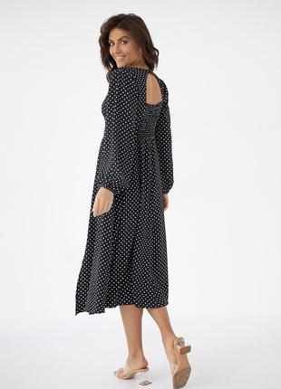 Сукня в горошок із вирізом на спинці2 фото