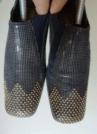 Туфли премиум-класса из натуральной кожи с лазерным напылением9 фото
