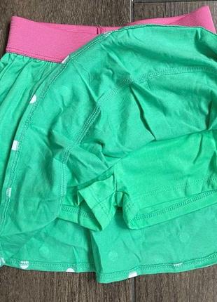 Трикотажная салатовая юбка  размер 4т рост  96-104 см  в горошек с шортиками на девочку сhildrenspla2 фото