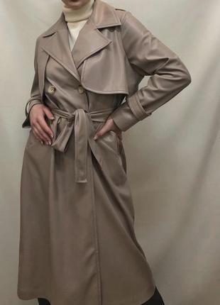 Кожаный тренч