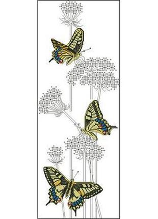 Набор для вышивки крестиком. размер: 17*46 см коллекция  желтых бабочек
