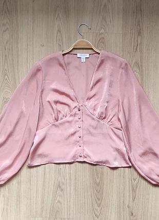 Воздушная сатиновая блуза на завязках /блуза с объёмными рукавами3 фото