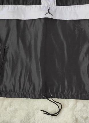 Черная мужская деми спортивная куртка ветровка анорак батал на высокий рост карманом спереди jordan10 фото