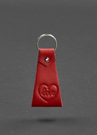 Шкіряний брелок кільце червоний (ручна робота)