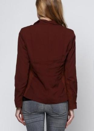 Брендовый коричневый пиджак жакет блейзер с карманами object этикетка2 фото