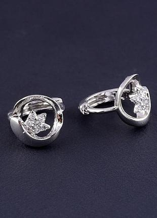 060159 серьги 'xuping' фианит (родий)