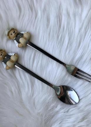 Teddy bear вилка десертная с декоративным мишкой тедди