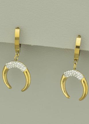 112013 серьги 'xuping' фианит (позолота 14k (лимонная))