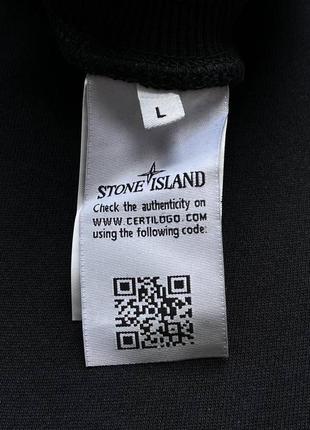 Світшот stone island crewneck чорний / кофта стон айленд з чорним патчем3 фото