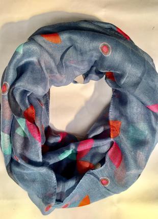 Шарф хомут весенний синий