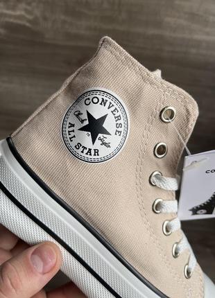 Кеды высокие бежевые converse5 фото