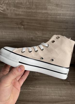 Кеды высокие бежевые converse7 фото