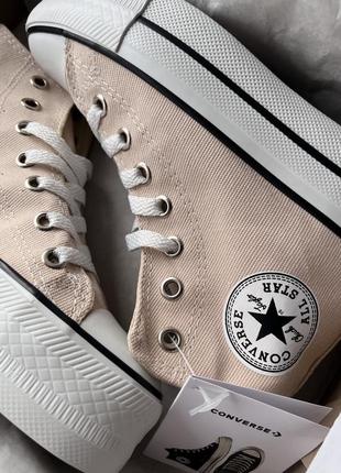 Кеды высокие бежевые converse3 фото