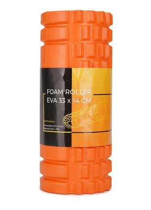 Массажный ролик cornix eva 33 x 14 см (валик, роллер) xr-0033 orange .2 фото