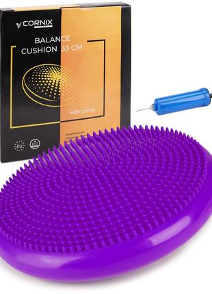 Балансувальна подушка-диск cornix 33 см (сенсомоторна) масажна xr-0056 violet .