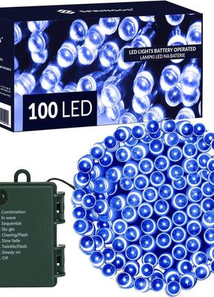 Гирлянда на батарейках springos 10 м 100 led cl4033 blue .