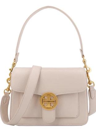 Женская кожаная белая сумка tory burch2 фото