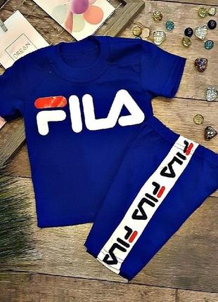 Летний спортивный костюм футболка и шорты фила fila