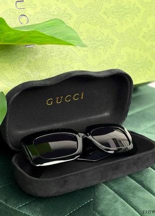 Сонцезахисні окуляри люкс чёрные в футляре очки солнцезащитные трендовые брендовые пластиковые