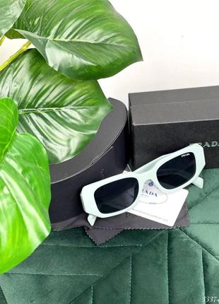 Сонцезахисні окуляри люкс белые бежевые чёрные в футляре очки солнцезащитные трендовые брендовые пластиковые голубые2 фото
