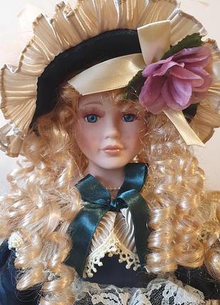 Фарфоровая кукла винтажная сувенирная интерьерная 50см