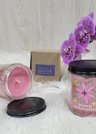 Ароматна свіча на один ґнот blush poinsetia від bath&body works свечка один фитиль