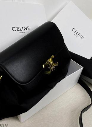 Сумка оригинал celine трендовая чёрная клатч сумочка кросс боди