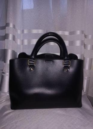 Стильная, качественная черная сумка от bershka (как новая)4 фото
