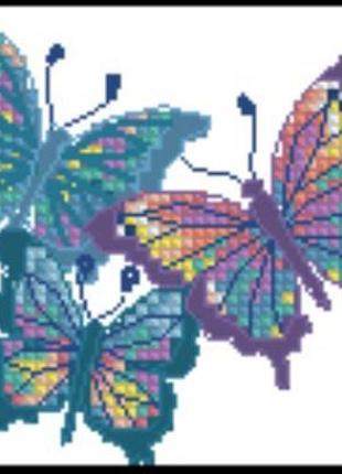 Набор для вышивки крестиком. размер: 7*7 см бабочки