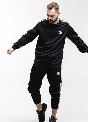 Спортивний костюм  adidas чорний чоловічий весна / осінь штани + кофта адідас3 фото