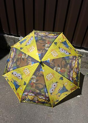Зонтик детский трость миньоны